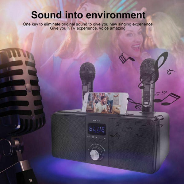 SDRD SD309 Wireless Bluetooth Karaoke 2PCS Microphone Speaker Handheld Mic Portable Singing SDRD SD309 Wireless Bluetooth Karaoke 2PCS Microphone Speaker Handheld Mic Portable Singing